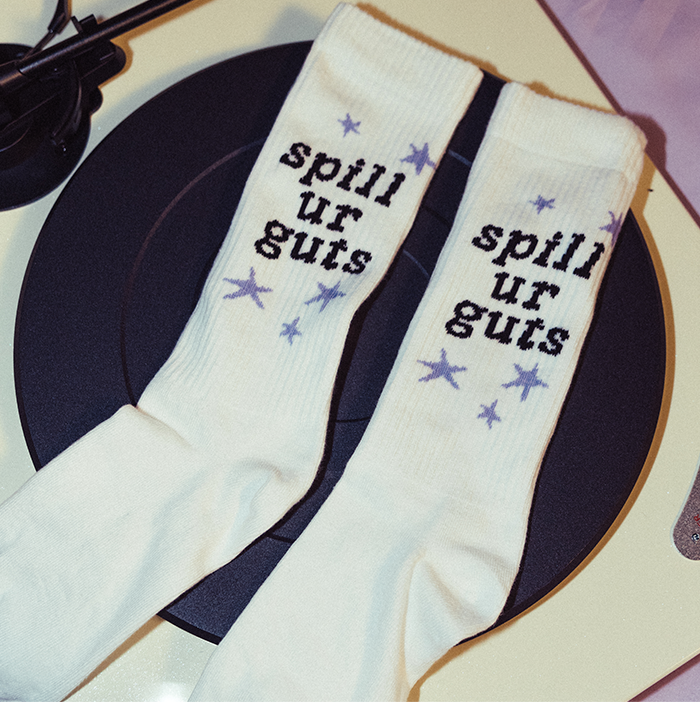 Olivia Rodrigo Unisex Terry Socks: Spill Your Guts